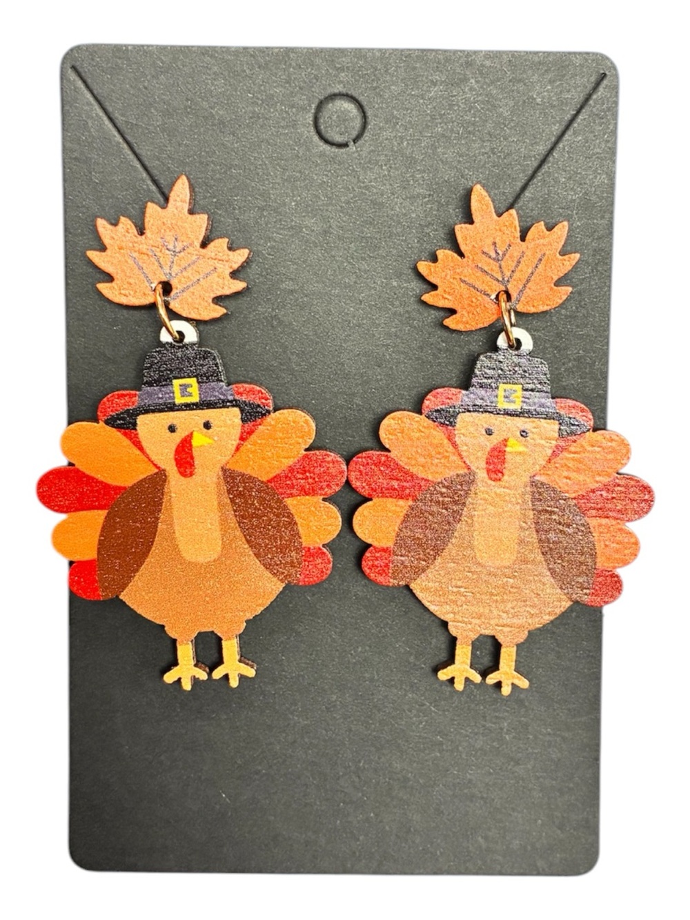 Maple Leaf Turkey Dangle Earrings